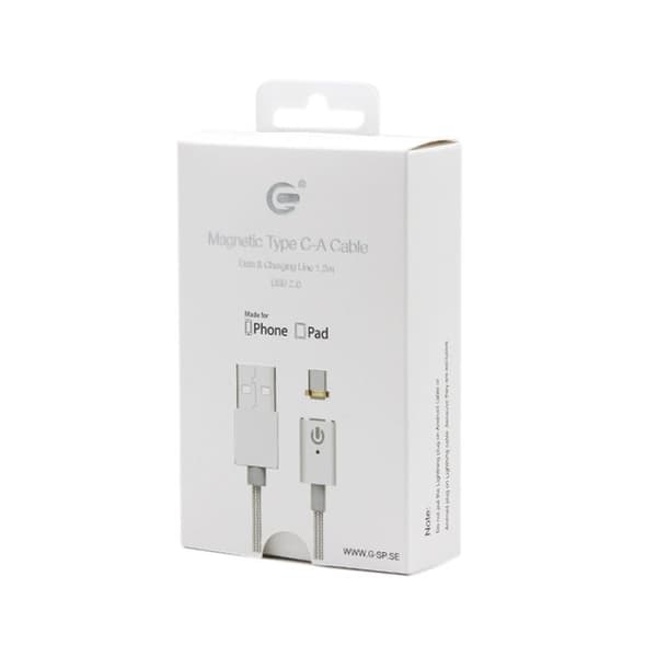 MFi Apple Certificeret Magnetisk iPhone & iPad Lightning Til USB Kabel - Sølv