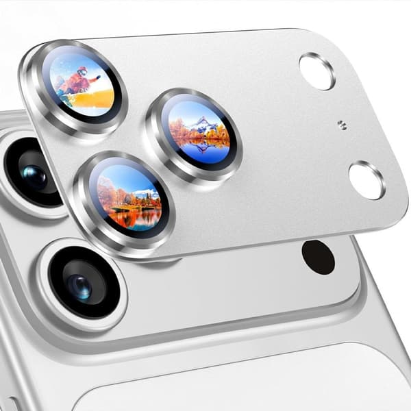 RURIHAI iPhone 18 Pro Max Linsskydd med Aluminiumram - Silver