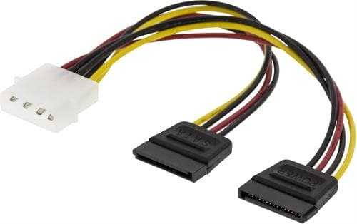 DELTACO Y-strømkabel til 2xSerial ATA harddiske