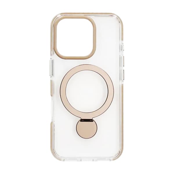 Skal Magsafe til iPhone 16 Pro - Transparent lilla med ringstativ