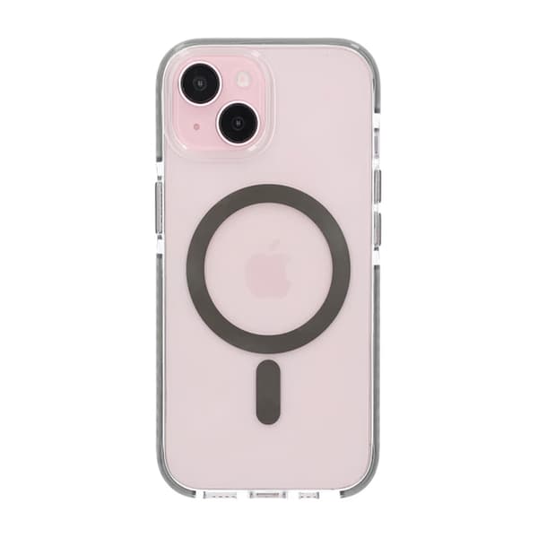 iPhone 15 Mobilcover Magnet Dobbeltbeskyttelse - Grå