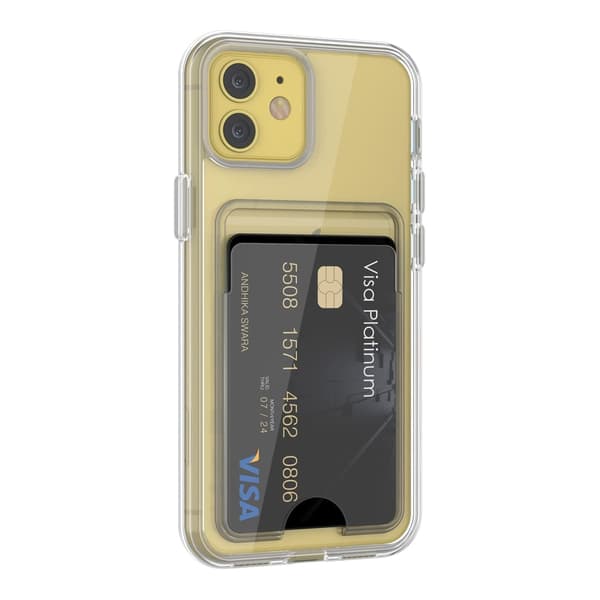 iPhone 11 Cover med Kortholder TPU - Transparent