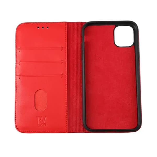iPhone 11 Pung Etui Læder Rvelon - Rød