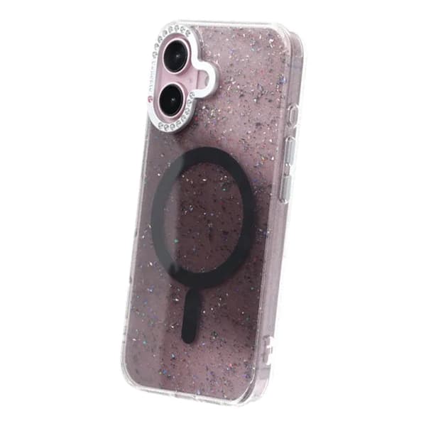 Glitter Diamond Magnetisk Cover - iPhone 16 Sort