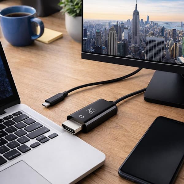 Rvelon USB-C til HDMI 1.4 kabel 4K - 1 meter med chipset