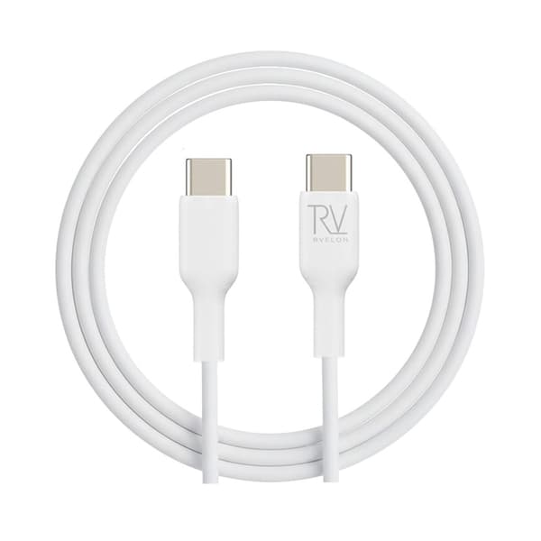 Rvelon USB-C till USB-C Kabel 2m - Vit