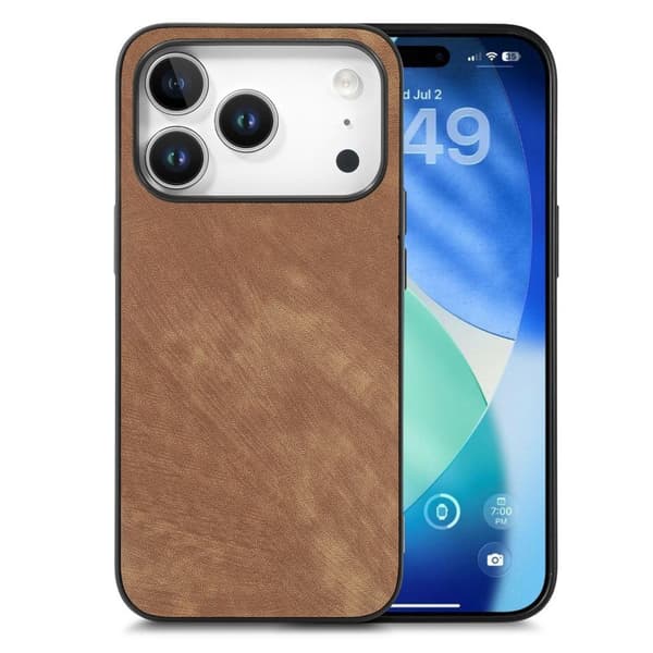Etui i PU-læder iPhone 18 Pro, iPhone 17 Pro - Brun
