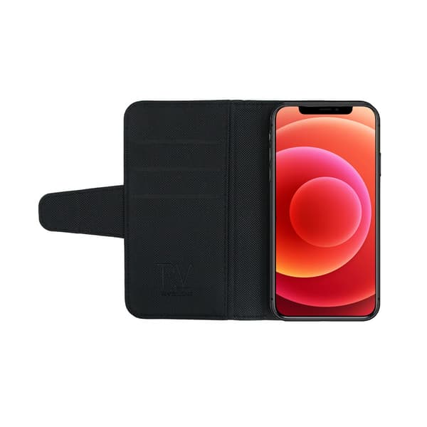iPhone 12 Pro Max Plånboksfodral Extra Kortfack Rvelon - Svart