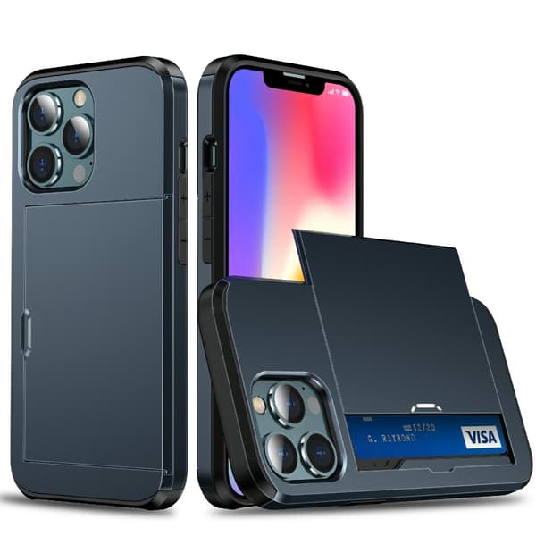 iPhone 13 mini skal med kortfack - Blå
