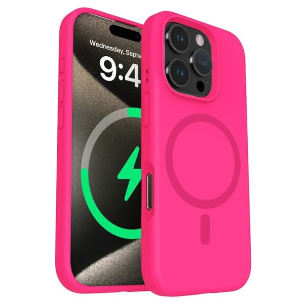 iPhone 16 Pro silikonecover - Mørk Pink
