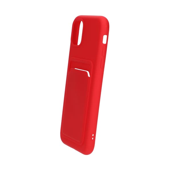 iPhone 11 Silikonskal med Korthållare - Röd