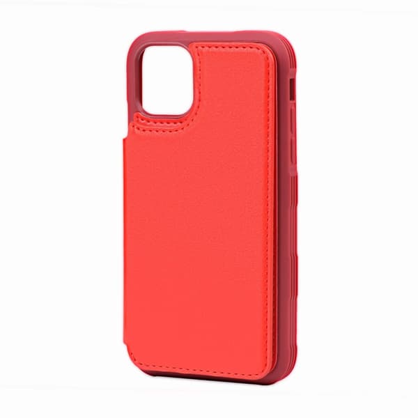 iPhone 11 Pro Max iskunkestävä kotelo korttipaikalla - Punainen