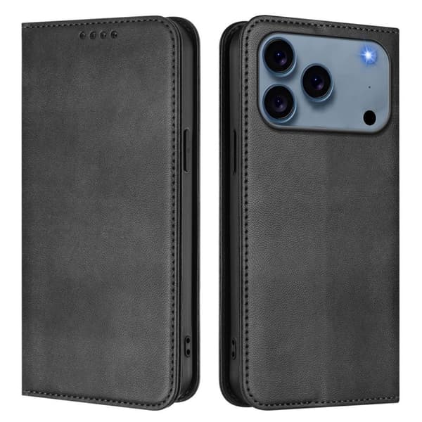 iPhone 18 Pro/17 Pro Pungcover PU-læder RFID-blokerende - Sort