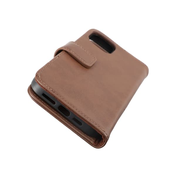 iPhone 14 Plus Plånboksfodral Läder Rvelon - Brun