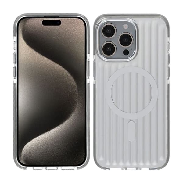 Mønstret TPU-cover til iPhone 15 Pro Max med MagSafe - Sølv