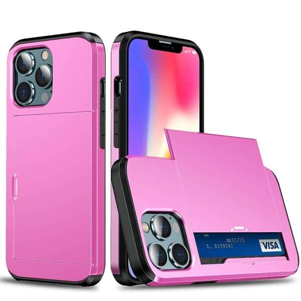 IPhone 13 mini cover med kortholder - Rosé