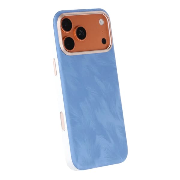 Plume Tekstureret Vegansk Læder Magnetisk Etui Til iPhone 17 Pro Max/18 Pro Max Blå