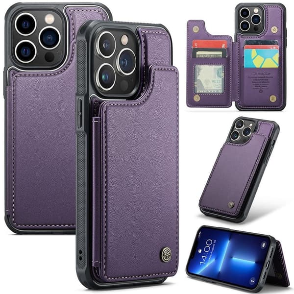 iPhone 13 Pro Max CASEME C22 Wallet Case RFID-blokering - Lilla