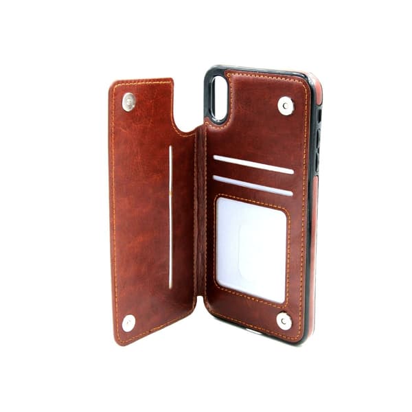 iPhone XS Max Mobilskal med Kortfack - Brun