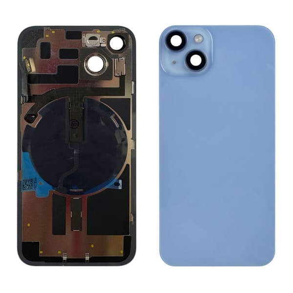 iPhone 14 Bagcover med Små Dele - Blå