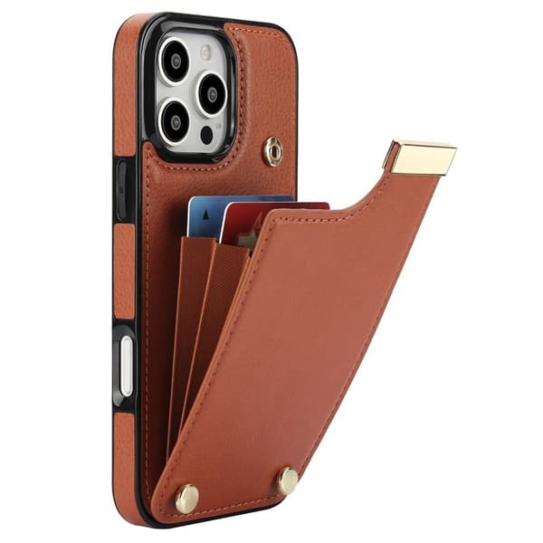 iPhone 16 Pro Plånboksfodral i PU-läder - Brun