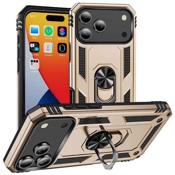 iPhone 17 Pro Max Cover med Ringholder - Guld