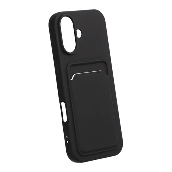 Silikone mobilcover med kortholder til iPhone 17 - Sort