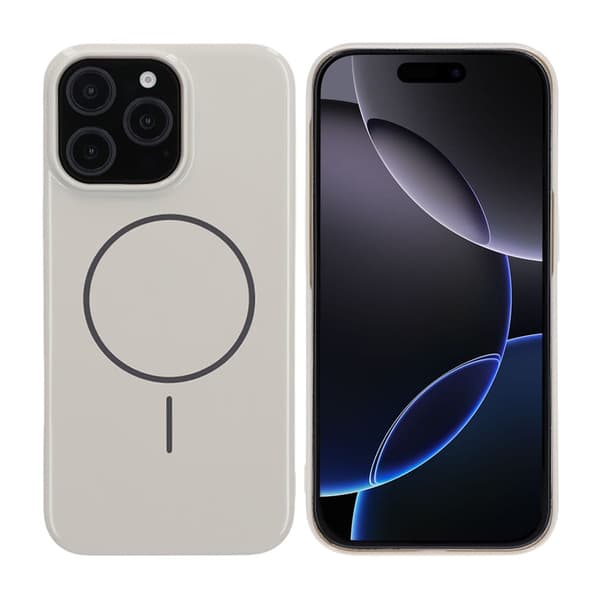 Blankt design Magnetisk etui til iPhone 16 Pro Max Hvid