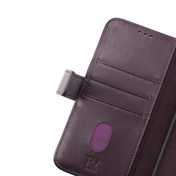 iPhone 14 Pro Plånboksfodral Läder Rvelon - Lila