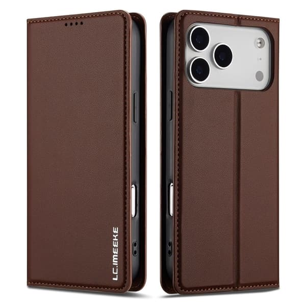 LC.IMEEKE iPhone 18 Pro/17 Pro Plånboksfodral - Brun