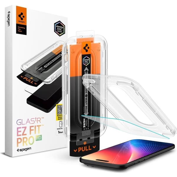Spigen Glas.TR EZ Fit Pro iPhone 16 Pro Max/17 Pro Max lasinen näytönsuoja