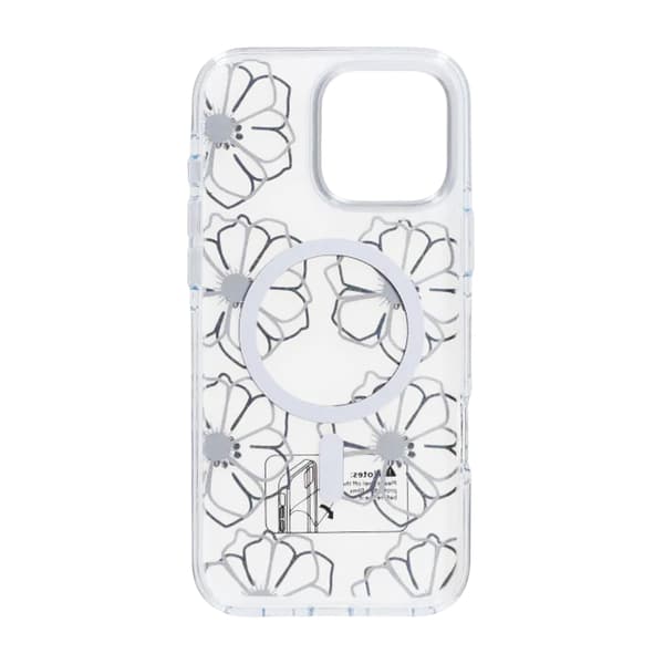 Glitrende Rhinestone Magnetisk Etui til iPhone 16 Pro Max Stor Guldblomst
