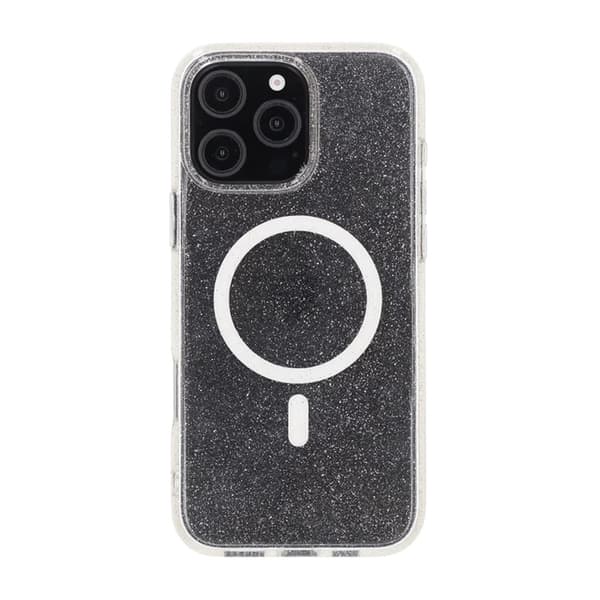 iPhone 16 Pro Max Rvelon Mobilskal TPU med MagSafe - Glitter Vit