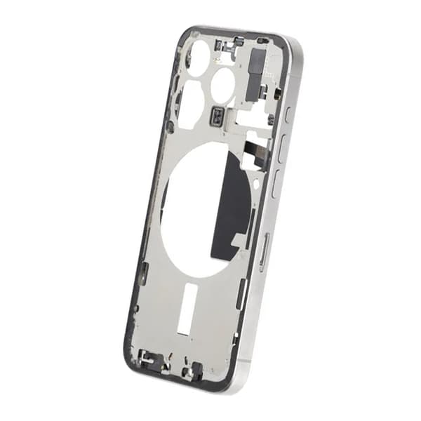 Mellemramme med smådele til iPhone 15 Pro - Hvid Titanium OEM
