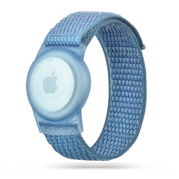 Tech-Protect Nylon Ranneke Lapsille Apple AirTagille – Sininen