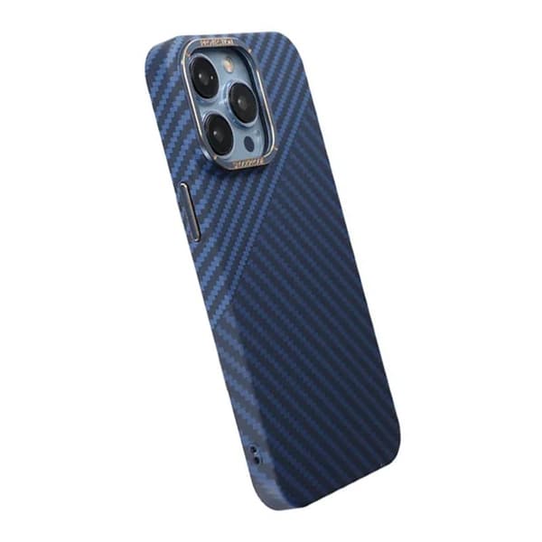 iPhone 15 Pro Max Mobilskal i Kolfiber - Blå/Grå