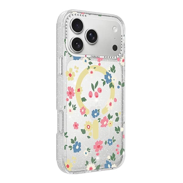 Blomstret Cover med Magsafe til iPhone 17 Pro - Gul