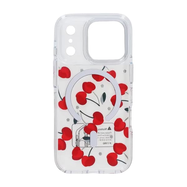 Glitrende Rhinestone Magnetisk Etui til iPhone 17 Pro Max Kirsebærrød