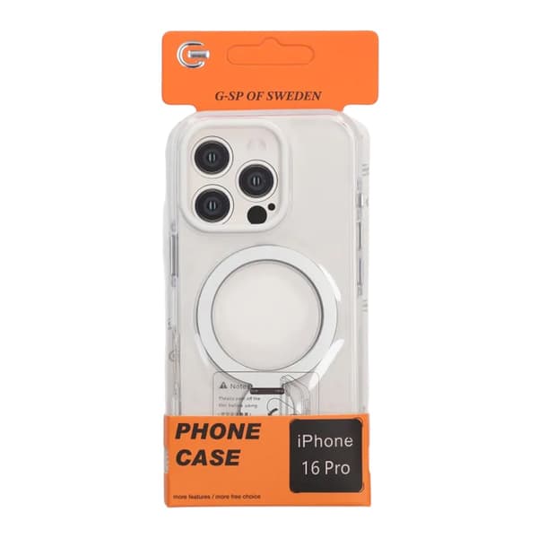 MagSafe-cover til iPhone 16 Pro - Transparent hvid med ringholder