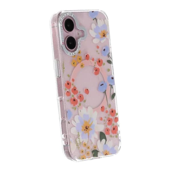 Blomstret Cover med Magsafe til iPhone 17 - Orange
