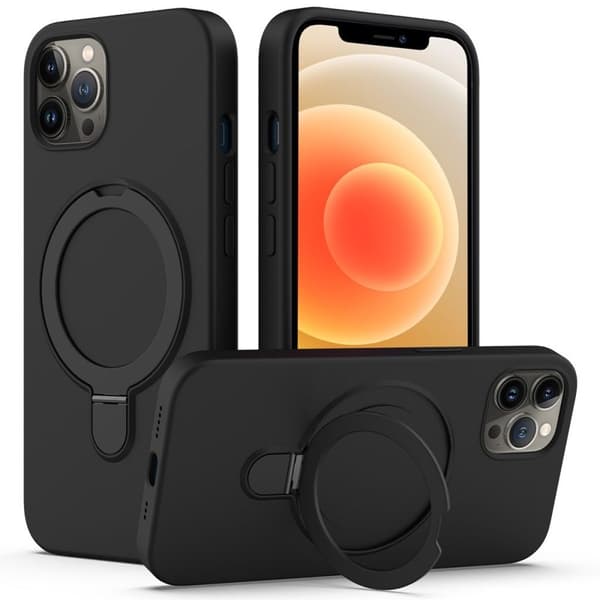 iPhone 12/12 Pro MagSafe -kotelo jalustalla - Musta