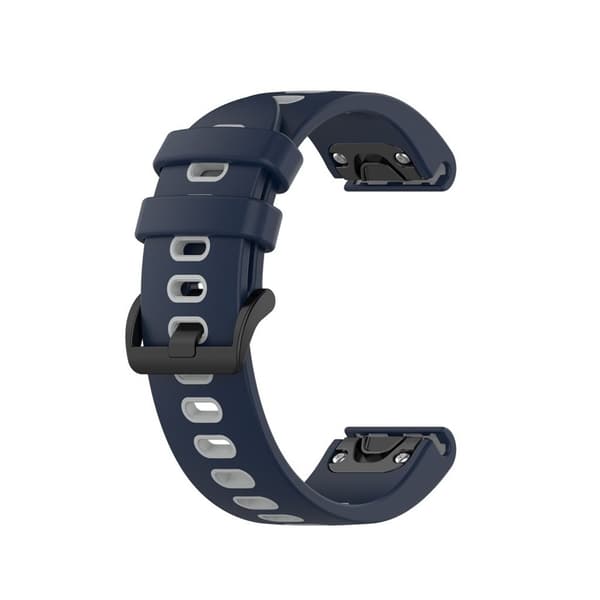 Garmin Fenix 6S/5S/6S Pro/5S Plus silikoninen kellon ranneke - Musta/Harmaa
