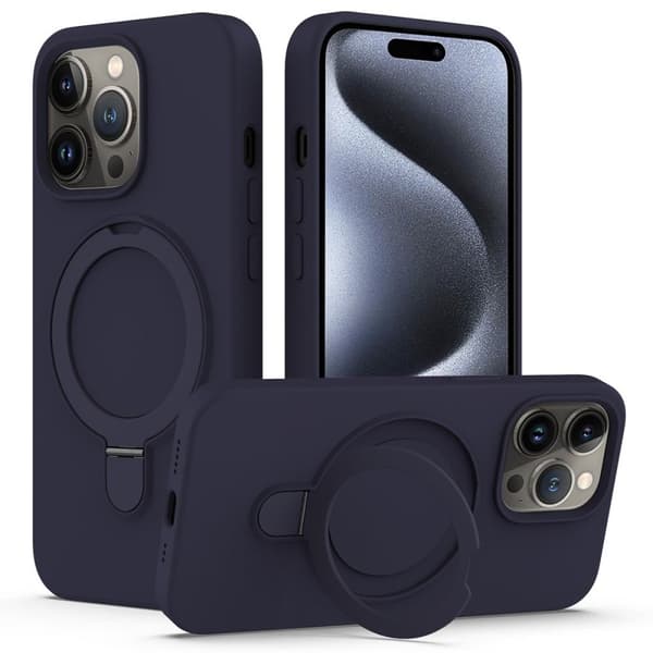 iPhone 15 Pro MagSafe Cover med Ring Stand - Midnatsblå
