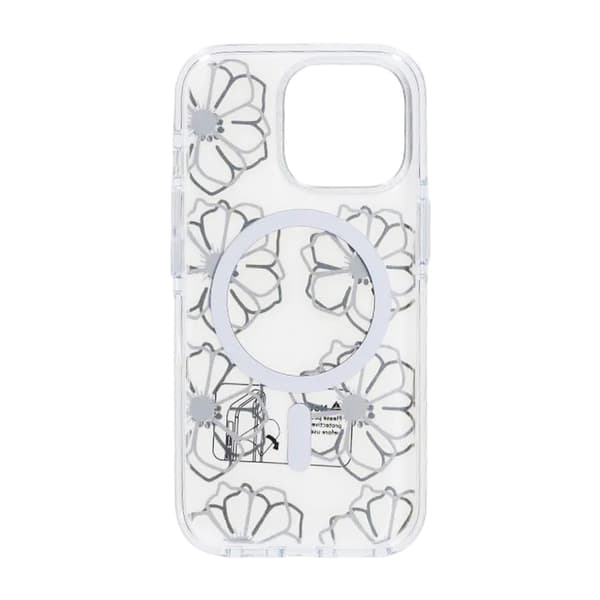 Glitrende Rhinestone Magnetisk Etui til iPhone 15 Pro Max Stor Guldblomst