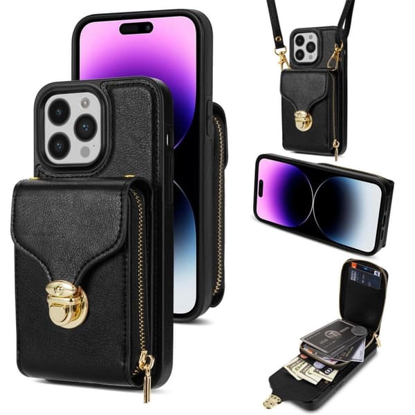 iPhone 16 Pro cover med rem - Sort