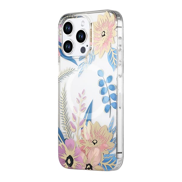 iPhone 12 Pro Max Mobilskal MagSafe - Blommor Rosa/Blå