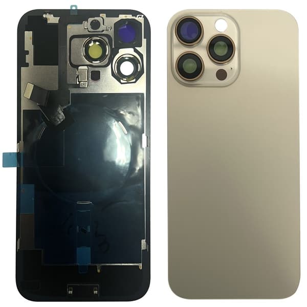 iPhone 16 Pro Max Bagcover med Små Dele (Intet Logo) - Desert Titanium
