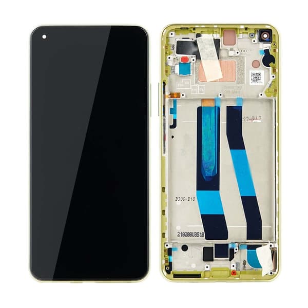 Xiaomi Mi 11 Lite 5G - LCD Display + Touch Screen + Ramme - Citrus Gul (Service Pack)
