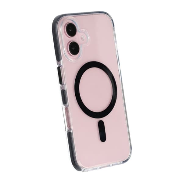 iPhone 16 Mobilcover Magnet Dobbelt Beskyttelse - Sort