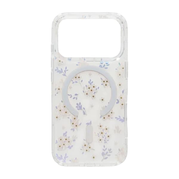 Laserindgraveret blomstret rhinstens MagSafe-etui til iPhone 17 Pro Max Pink Geranium